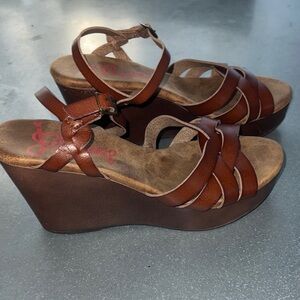 Jellypop Chestnut Wedge Sandals